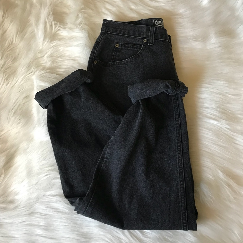 Extra high waisted BLACK DENIM JEANS!!!